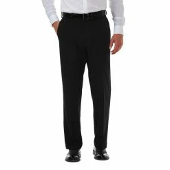 Haggar, Cool 18 PRO Pant. Solid Plain Front, Classic Fit. Black. (HC00235-001)