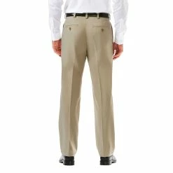 Haggar, Cool 18 PRO Pant. Solid Plain Front. Classic Fit. Khaki. (HC00235-290) -Cheap Custom Fit Golf Clubs Store HC00235 290 02 72174.1647979387