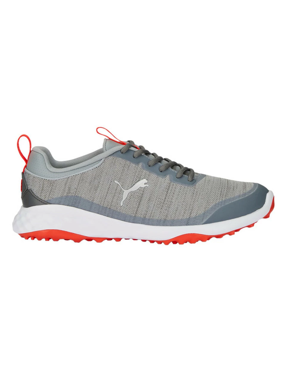 Puma FUSION Pro Wide Golf Shoes - Cool Mid Grey/Puma Silver/Red Blast 3 Puma FUSION Pro Wide Golf Shoes - Cool Mid Grey/Puma Silver/Red Blast