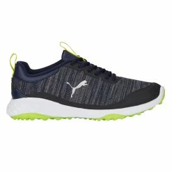 Puma FUSION Pro Wide Golf Shoes - Puma Navy/Puma Silver/Lime Smash