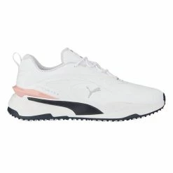Puma GS-Fast Golf Shoes - Puma White/Navy Blazer/Flamingo Pink