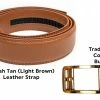 Tough Apparel British Tan Leather Ratchet Belt / Copper Buckle Set